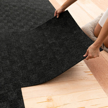 Mohawk Home 24" x 24" Indoor/Outdoor 0.25" Pile Height, Peel and Stick Carpet Tile, Grey Polyester, (15 Tiles) (60 sqft/Box)