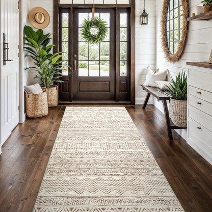 2'6"x8 Runner Rug Washable Moroccan: Non Slip Kitchen Long Floor Mat Gray