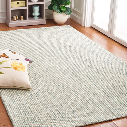 SAFAVIEH Area Rug 8x10 - Abstract Collection - Large - Green & Ivory, Handmade Wool, Ideal for Living Room, Bedroom, Office, Dining Space (ABT484Y)