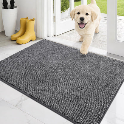PURRUGS Dirt Trapping Indoor Door Mat, 20" x 31.5", Heathered Charcoal