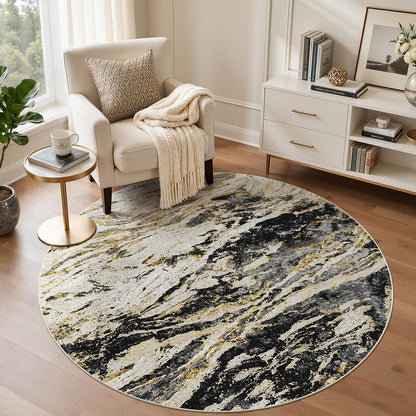 Area Rugs for Living Room: 9X12 Abstract Washable Rug Modern Neutral Large Soft Stain Resistant Non-Slip for Bedroom Dining Room Indoor Home Office Carpet - Blue Brown