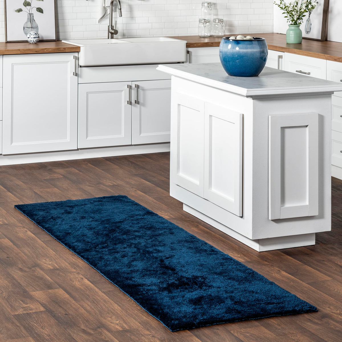nuLOOM Loni Off White Solid Washable Area Rug, 8' x 10'