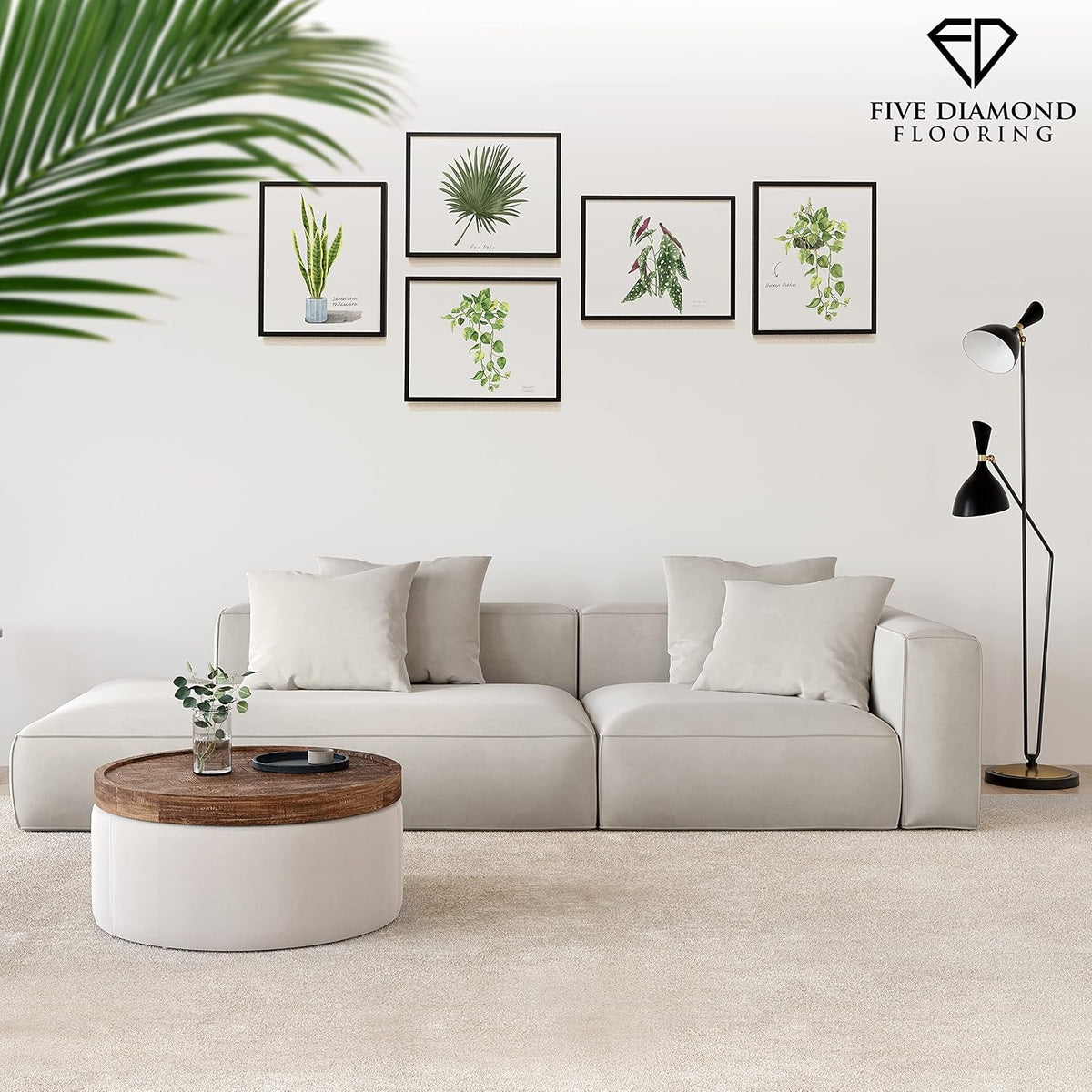 Peak Performance Peel and Stick Carpet Tiles with Attached Cushion, Easy DIY Install, Soft Residential Carpet, Seamless Appearance (Everest, 10 Tiles - 22.5 Square Feet)
