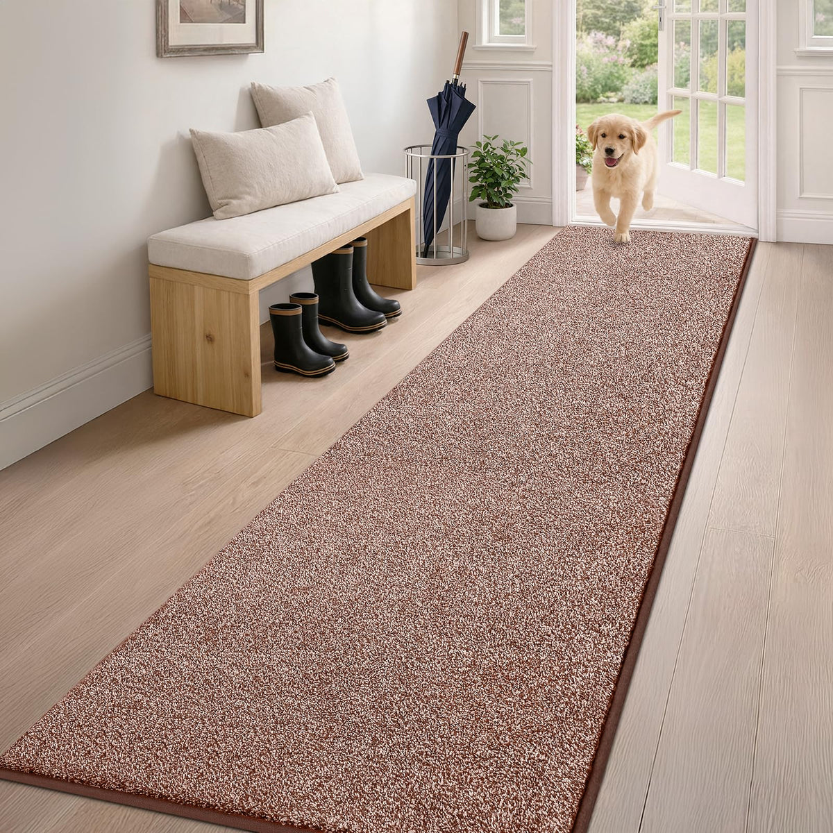 PURRUGS Dirt Trapping Indoor Door Mat, 34" x 59", Charcoal