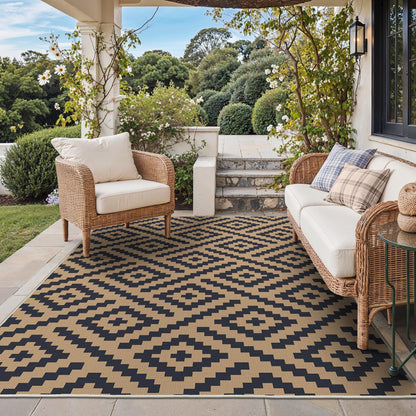 GENIMO Outdoor Rug, Waterproof Plastic Rugs for Patio, 5'x8' Cloud Grey