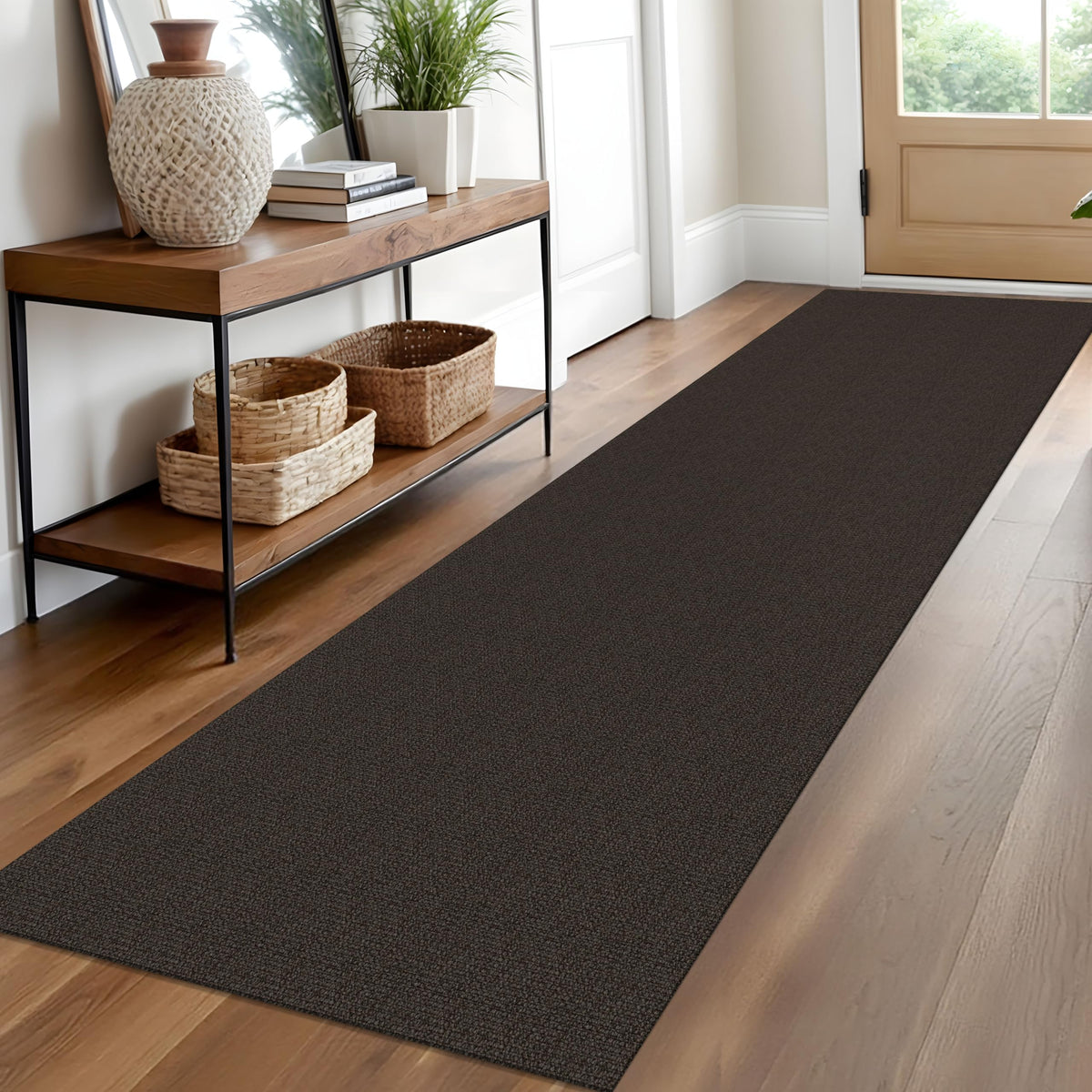EARTHALL Washable Area Rug, Non Slip Entryway Rug, 4x6 Ft, Sand/Beige