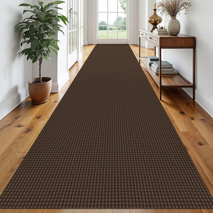 EARTHALL Woven Area Rug 3x5 Ft Washable Rugs for Entryway Braided Non Slip Rubber Backed Throw Rugs Door Mat Indoor Outdoor Entrance Cotton Carpet for Kitchen Foyer Front Door, Orange/Tan/Brown