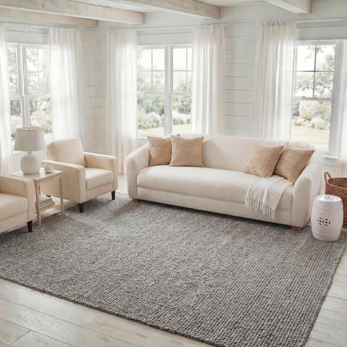 SAFAVIEH Natural Fiber Area Rug 8x10, Jute Knotted Large Natural NF447A