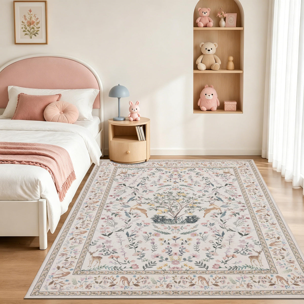 RCTJHOME 9x12 Brown Vintage Oriental Washable Area Rug Non-Slip Soft Carpet