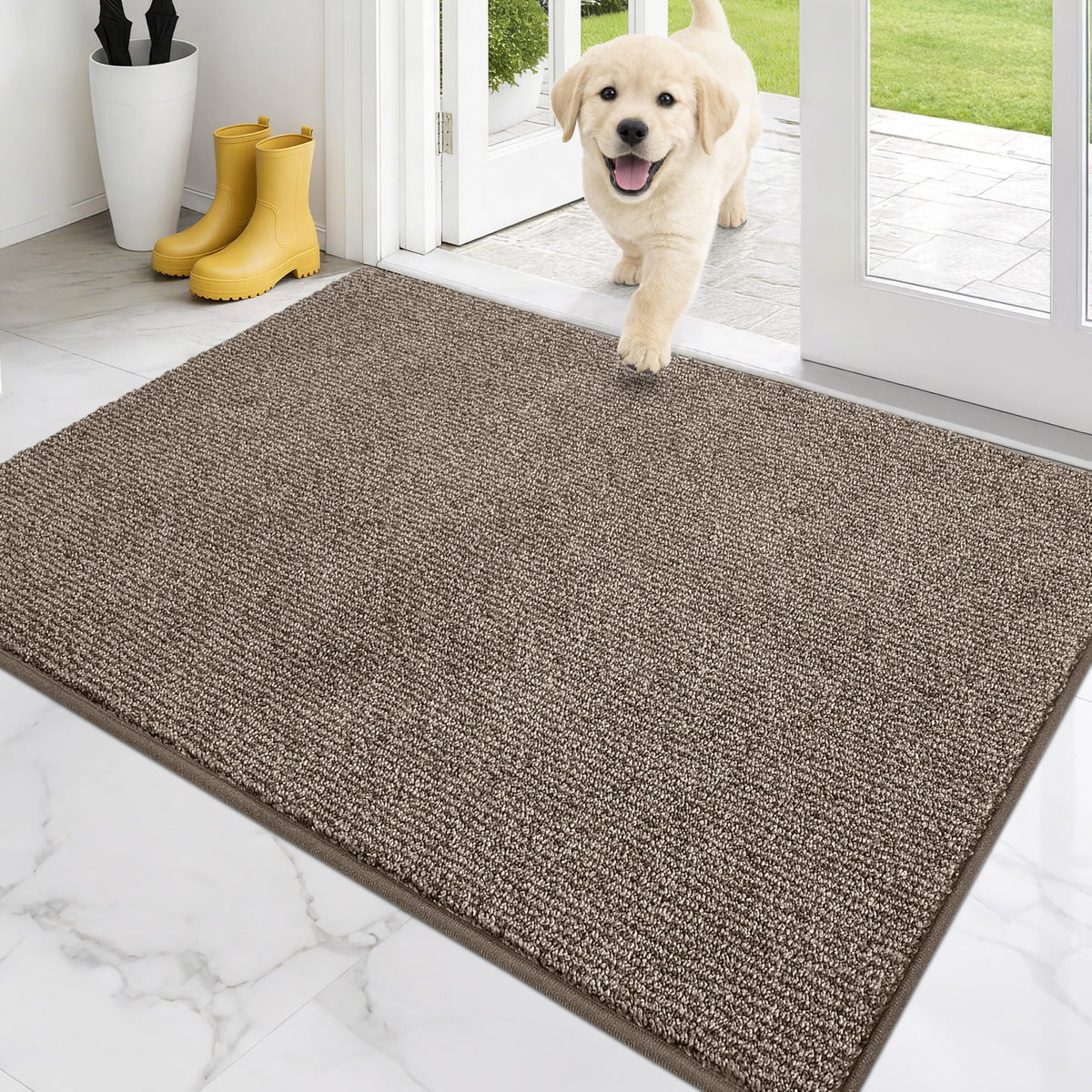 PURRUGS Dirt Trapping Indoor Door Mat, 20" x 31.5", Heathered Charcoal