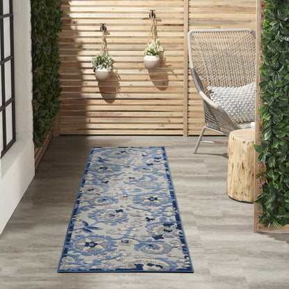 Nourison Home Aloha Natural Blue 2'3" x 10' Area Rug - Easy Clean, Non Shedding, Bed Room, Living Room, Dining Room, Kitchen (10' Runner)