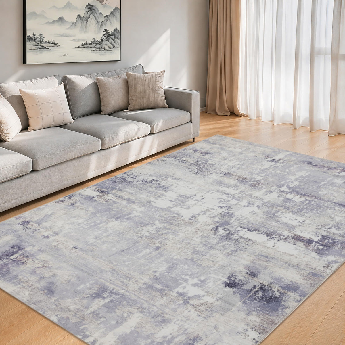 RCTJHOME 9x12 Brown Vintage Oriental Washable Area Rug Non-Slip Soft Carpet