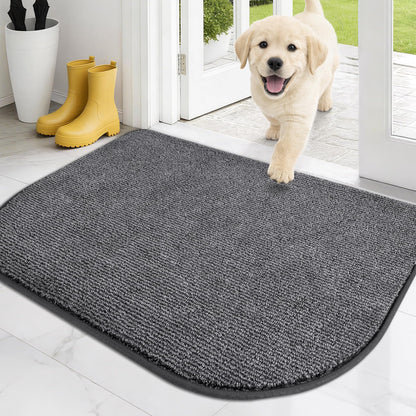 PURRUGS Dirt Trapping Indoor Door Mat, 20" x 31.5", Heathered Charcoal