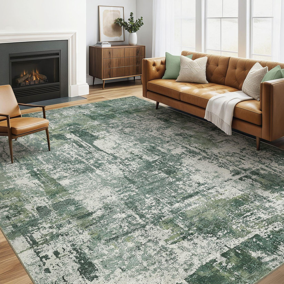 LOONGRUG 10x14 Area Rugs Washable Large Neutral Modern Living Room Rug