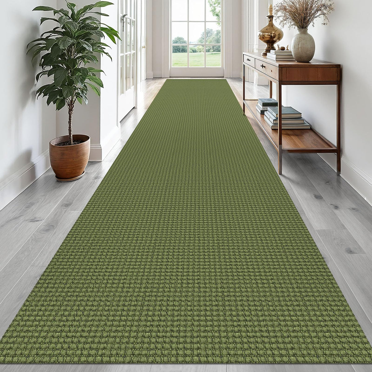 EARTHALL Woven Area Rug 3x5 Ft Washable Rugs for Entryway Braided Non Slip Rubber Backed Throw Rugs Door Mat Indoor Outdoor Entrance Cotton Carpet for Kitchen Foyer Front Door, Orange/Tan/Brown