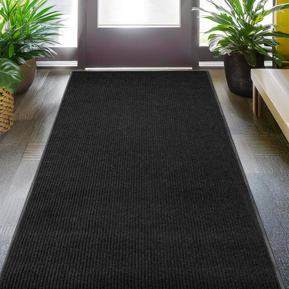 MaxMat® Heavy Duty Entry Floor Mat - Large Commercial, Indoor/Outdoor, Waterproof, Easy to Clean, Low-Profile Door Mat (4 x 6 Feet, Brown, MXM-RIB0046BR)