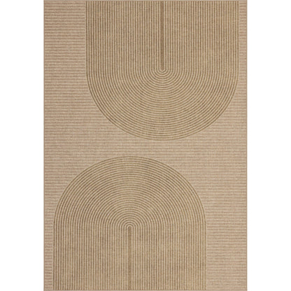 Easy Jute Rug for Pet Homes: 4x6 Outdoor Rug - Geometric Arch Pattern