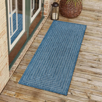 Adiva Rugs Outdoor Indoor Area Rug, Weather Resistant, Easy to Clean, Stain Resistant Floor Mat for Dining Room, Backyard, Deck, Patio (Wooden, 9' x 12')