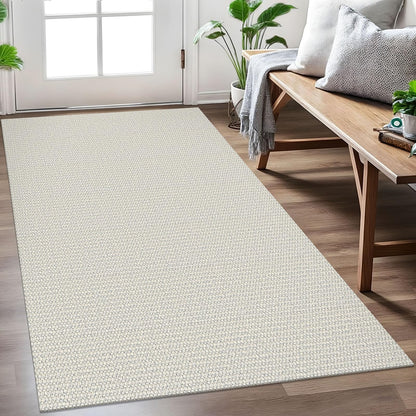 EARTHALL Washable Area Rug, Non Slip Entryway Rug, 4x6 Ft, Sand/Beige