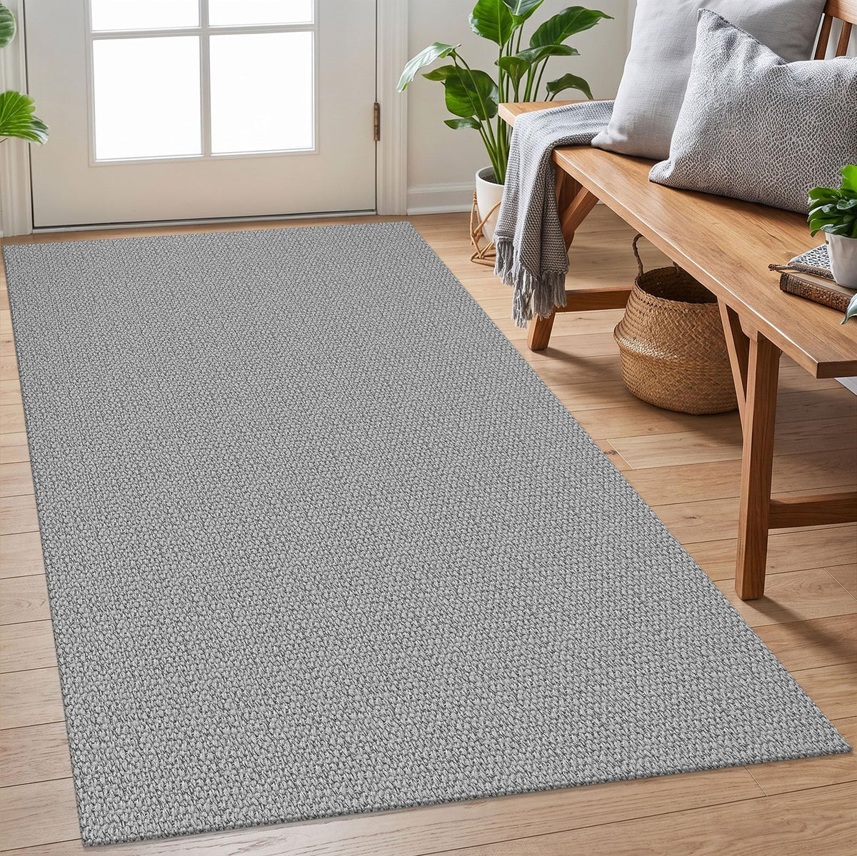 EARTHALL Washable Area Rug, Non Slip Entryway Rug, 4x6 Ft, Sand/Beige