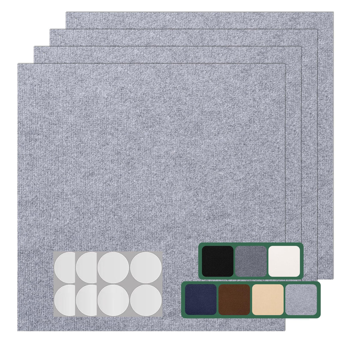 VallisCo 30 Pack Carpet Tile - 12” X 12” Self Adhesive Carpet Floor Tiles Anti-Slip Squares Peel and Stick Floor Tile DIY Installation for Bedroom (Dark Gray)