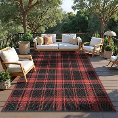GENIMO Outdoor Rug, Waterproof Plastic Rugs for Patio, 5'x8' Cloud Grey