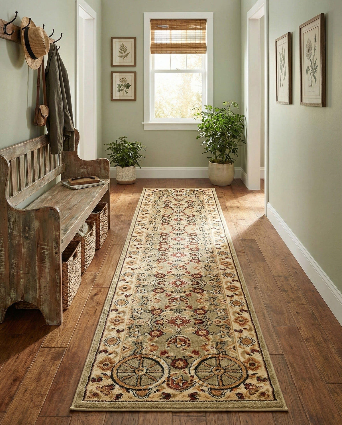 Rugs.com - Pioneer Rug – 5 Ft Square Ivory Easy-Clean Rug – Rustic Decor for Living Rooms, Bedrooms, and Entryways