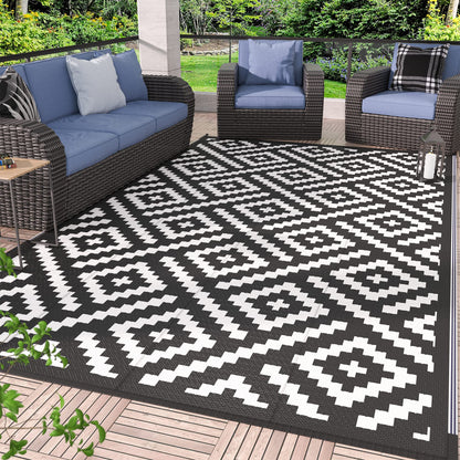 GENIMO Outdoor Rug, Waterproof Plastic Rugs for Patio, 5'x8' Cloud Grey