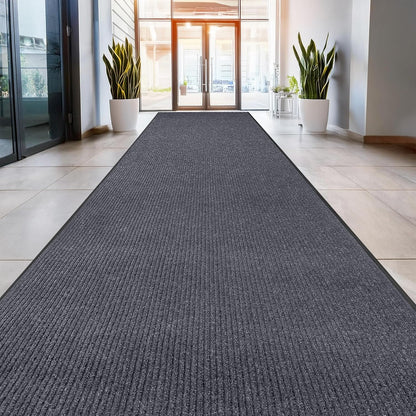 MaxMat® Heavy Duty Entry Floor Mat - Large Commercial, Indoor/Outdoor, Waterproof, Easy to Clean, Low-Profile Door Mat (4 x 6 Feet, Brown, MXM-RIB0046BR)
