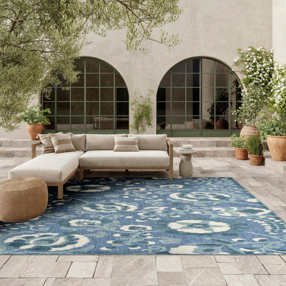 Nourison Home Aloha Natural Blue 2'3" x 10' Area Rug - Easy Clean, Non Shedding, Bed Room, Living Room, Dining Room, Kitchen (10' Runner)