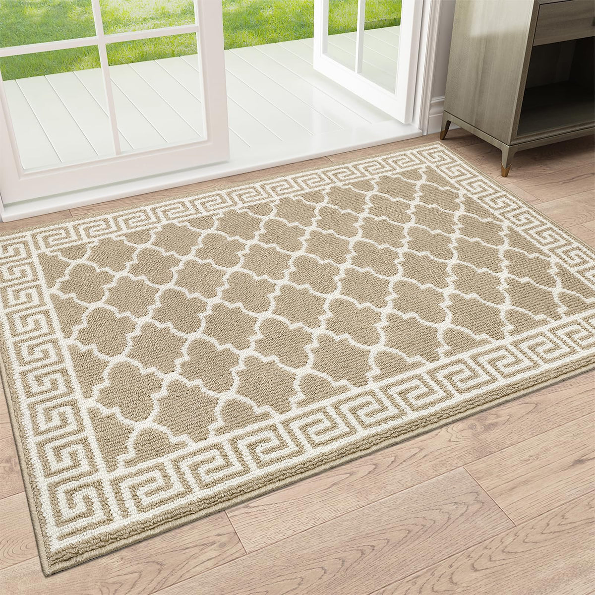 Pauwer Door Mat Indoor Entrance 20"x60", Absorbent Dirt Trapper Rugs, Grey