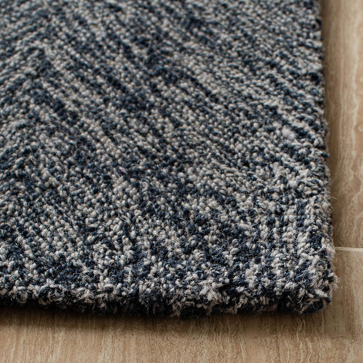 SAFAVIEH Area Rug 8x10 - Micro-Loop Collection - Large - Grey & Ivory, Handmade Wool, Ideal for Living Room, Bedroom, Office, Dining Space (MLP615F)