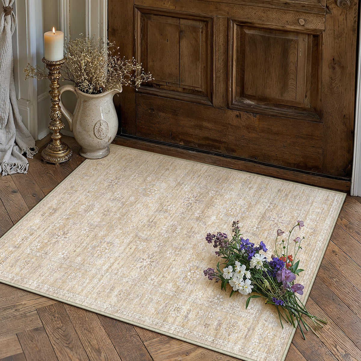 HUGEAR 8x10 Neutral Beige Large Area Rug