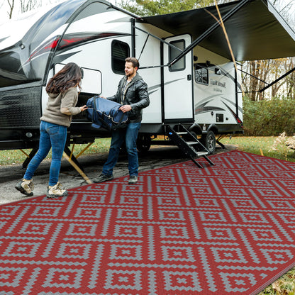 GENIMO Outdoor Rug, Waterproof Plastic Rugs for Patio, 5'x8' Cloud Grey
