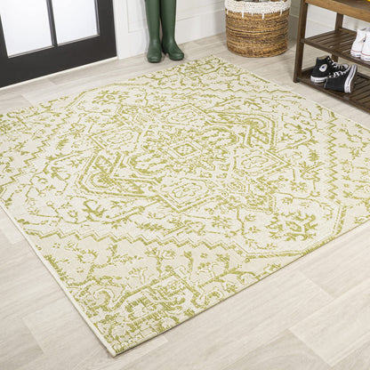 JONATHAN Y Boho Medallion Indoor Outdoor Area Rug 8X10 Black/Gray, Estrella Textured Weave for Backyard, Patio, Porch, Easy-Cleaning, High Traffic, Pet-Friendly, Non-Shedding (SMB105D-8)