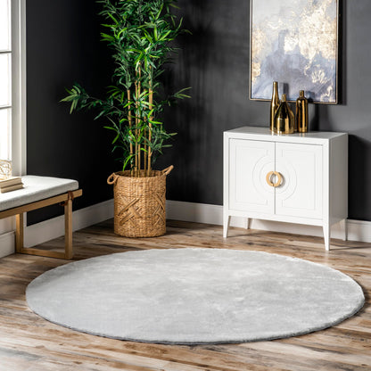 nuLOOM Loni Off White Solid Washable Area Rug, 8' x 10'
