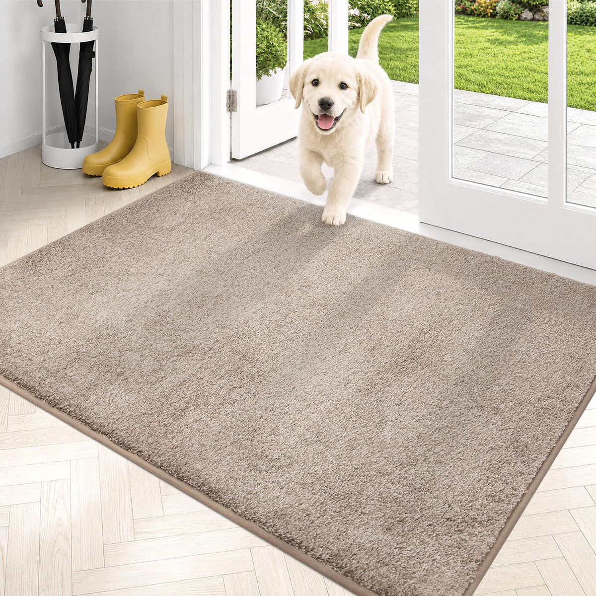 PURRUGS Dirt Trapping Indoor Door Mat, 34" x 59", Charcoal