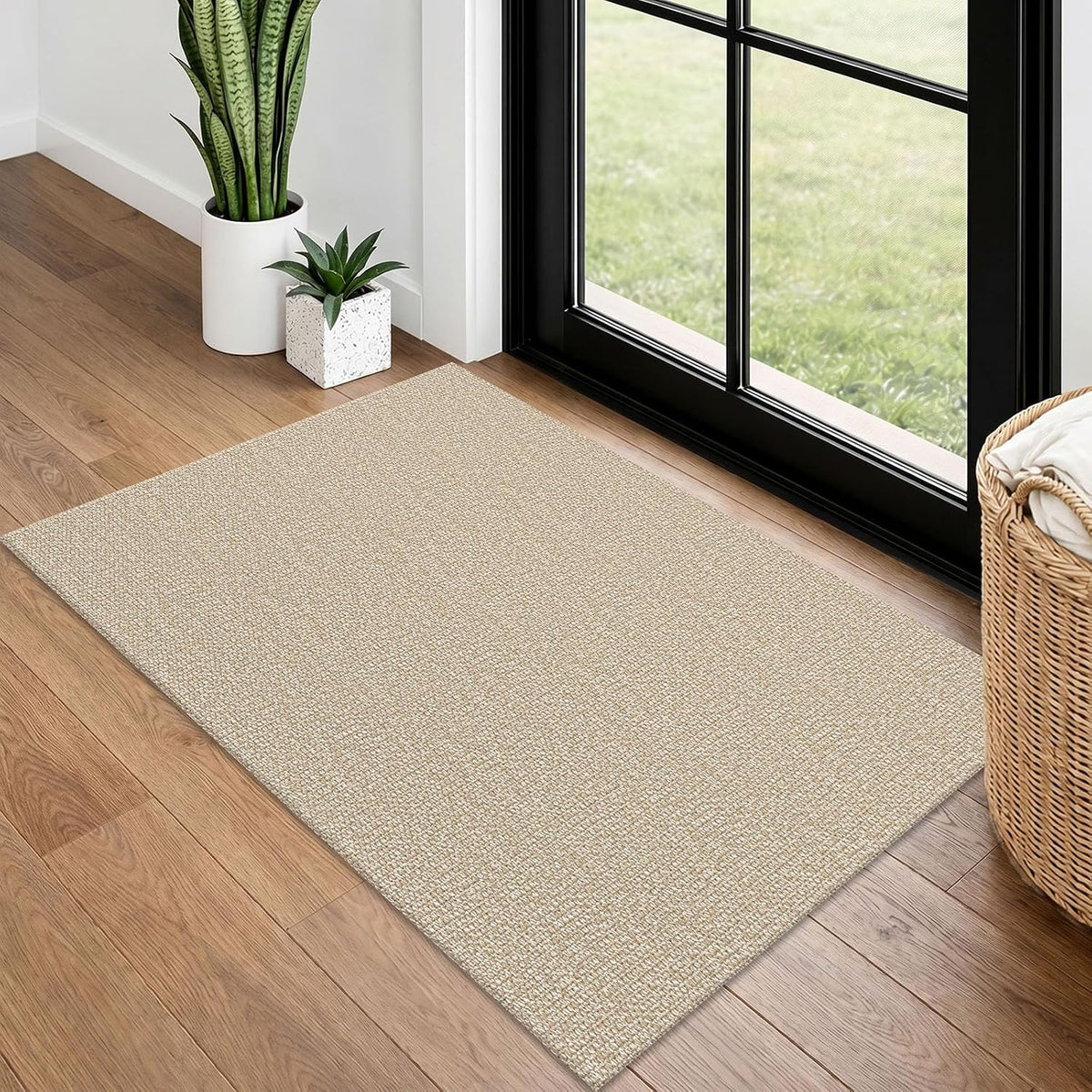 Lansny 2x3 ft Small Boho Washable Entryway Area Rug Non Slip Kitchen Runner