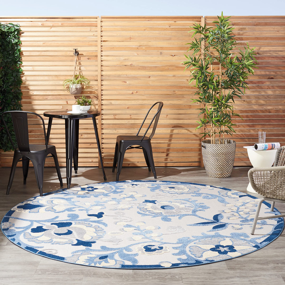Nourison Home Aloha Natural Blue 2'3" x 10' Area Rug - Easy Clean, Non Shedding, Bed Room, Living Room, Dining Room, Kitchen (10' Runner)