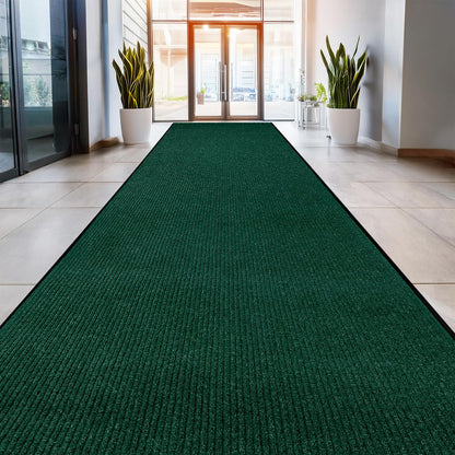 MaxMat® Heavy Duty Entry Floor Mat - Large Commercial, Indoor/Outdoor, Waterproof, Easy to Clean, Low-Profile Door Mat (4 x 6 Feet, Brown, MXM-RIB0046BR)