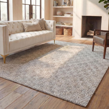 SAFAVIEH Natura Wool Area Rug 8'x10', Ivory & Light Grey NAT503A