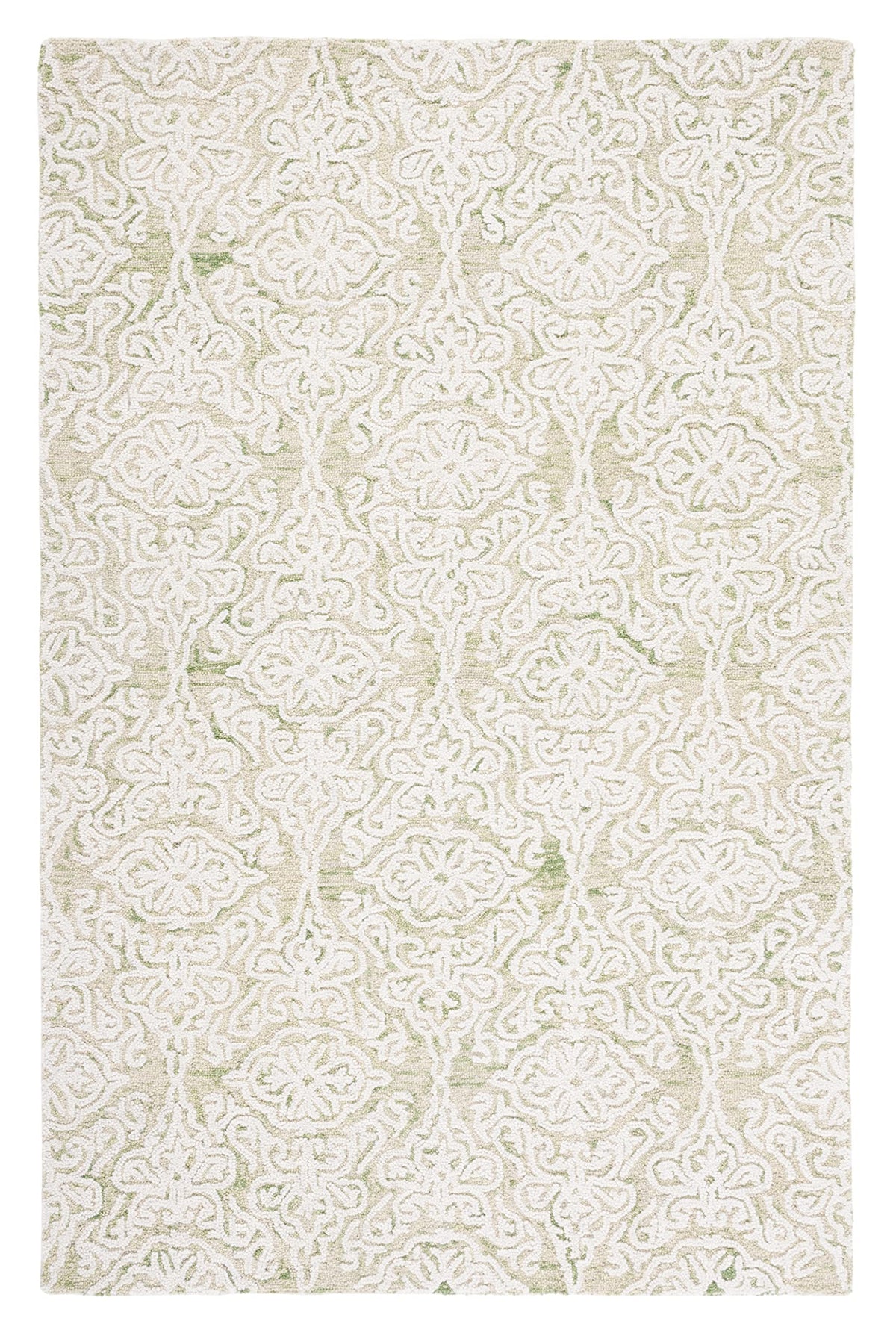 SAFAVIEH Blossom Collection Area Rug - 9' x 12', Beige & Ivory, Handmade Wool, Ideal for High Traffic Areas in Living Room, Bedroom (BLM112B)