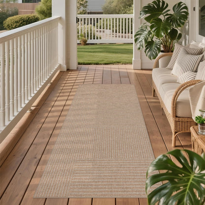 Easy Jute Rug for Pet Homes: 4x6 Outdoor Rug - Geometric Arch Pattern