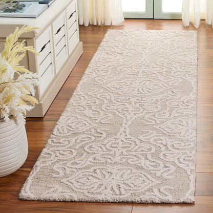 SAFAVIEH Blossom Collection Area Rug - 9' x 12', Beige & Ivory, Handmade Wool, Ideal for High Traffic Areas in Living Room, Bedroom (BLM112B)