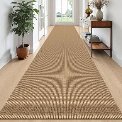 EARTHALL Woven Area Rug 3x5 Ft Washable Rugs for Entryway Braided Non Slip Rubber Backed Throw Rugs Door Mat Indoor Outdoor Entrance Cotton Carpet for Kitchen Foyer Front Door, Orange/Tan/Brown
