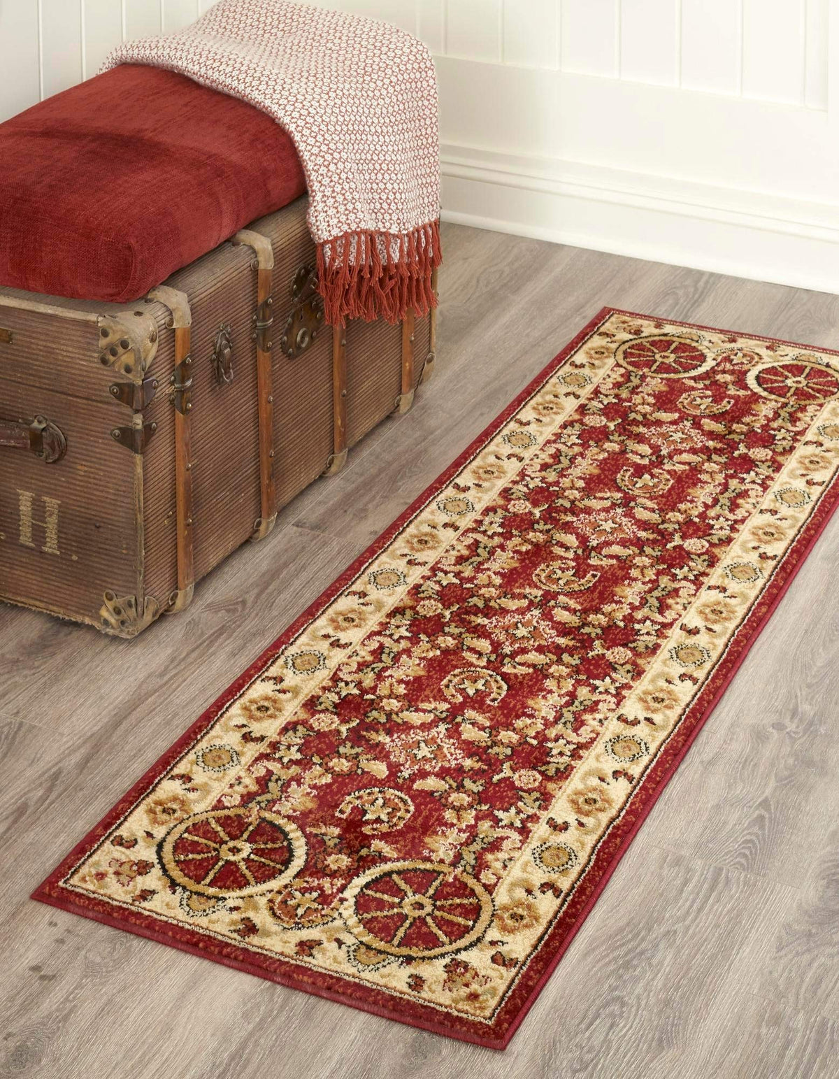 Rugs.com - Pioneer Rug – 5 Ft Square Ivory Easy-Clean Rug – Rustic Decor for Living Rooms, Bedrooms, and Entryways