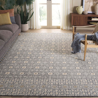 SAFAVIEH Micro-Loop Collection Accent Rug - 4' x 6', Charcoal & Ivory, Handmade Wool, Ideal for High Traffic Areas in Entryway, Living Room, Bedroom (MLP801H)