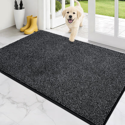 PURRUGS Dirt Trapping Indoor Door Mat, 20" x 31.5", Heathered Charcoal