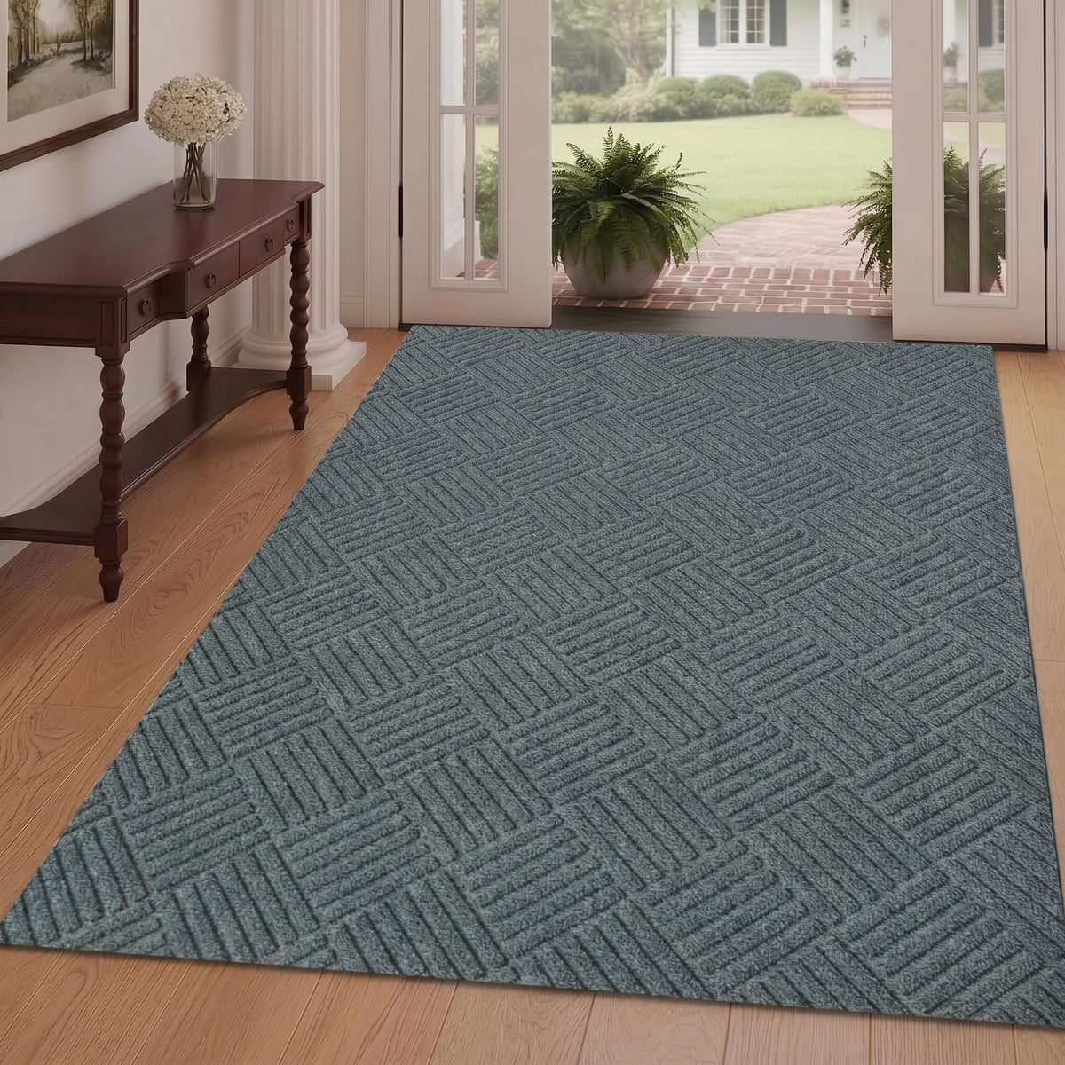 jxgzyy Red Runner Rug 2'11" x 9'10" with Scraper Pile for Outdoor, Garage