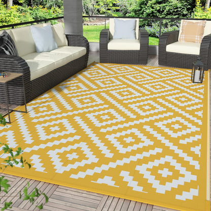 GENIMO Outdoor Rug, Waterproof Plastic Rugs for Patio, 5'x8' Cloud Grey